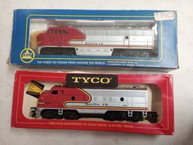 Ahm/rivarossi T224h 1098 Santa Fe Ho Locomotive Lot Tyco F9 And Fairbanks Morse Vtg W Boxes Paper Nice