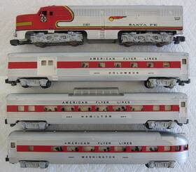 American Flyer 21927 Inch S 21917 Santa Fe 5-digit Pass. Set Runs Very Nice 20 Ship