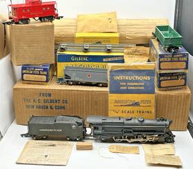 4907-aw American Flyer S Gauge #4907-aw Freight Set In Ob With Periphs E 314aw Wrap Ft49
