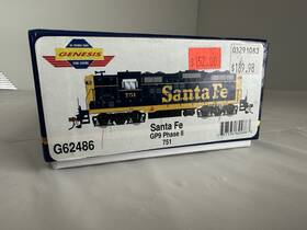 G62486 Athearn 797534624863 Genesis Ho Gp9 Phase Ii Locomotive Santa Fe 751 Dcc/sound Ready
