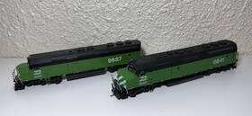 F45-bn6603 Athearn Ho Scal Burlington Northern Dummy Diesel Locomotive #6657 #6641 Lot Of 2