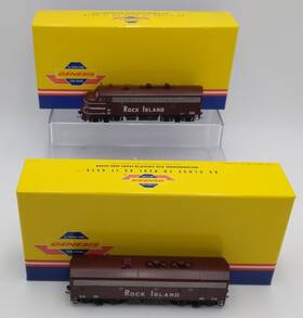 G22084 Athearn Ho Scale Rock Island F7 Freight Diesel Locomotive Ab Set Ex/box