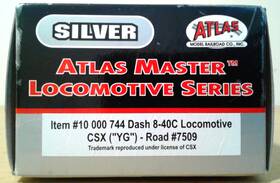 Dash-40c Atlas 10000744 Ho Scale Csx Inch Yg #7509