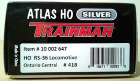 10002647 Atlas Ho Scale Trainman Alco Rs36 Ontario Central Oc #418