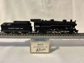 5629 Atlas 2xxx N Scale 4-6-2 Atlantic Coast Line #5629 Steam Locomotive And Tender Tested