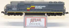 Sd-50 Atlas 49310 N Scale Seaboard System 8531 Emd Diesel Engine- Dc Friendly #49310