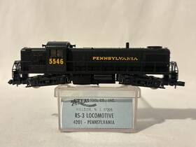 Atlas 642988042001 N Scale Prr Alco Rs-3 Diesel Locomotive 4201 Made In Japan