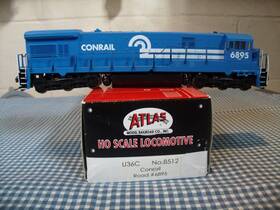 U36-c Atlas 8512 Ho Scale Conrail Locomotive Road #6895 Dc