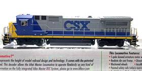 8-40b Atlas 9009 Ho Master Dash Csx No # Dc Dcc Dual Mode Decoder