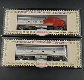 4872 Aurora 4872/210 Vintage Postage Stamp N Scale Santa Fe Warbonnet F-unit Diesel Loco And B