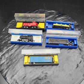 4731 Bachmann #4731 0-4-0 N Scale Locomotive Steam Engine And Cars See Pics