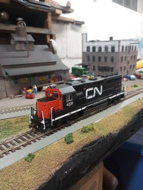 60315 Bachmann Bachmann-emd Gp40 - Dcc Canadian National #4008 Early Black Red White