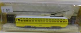 62991 Bachmann N Scale Yellow Pcc Streamline Trolley Cincinnati Needs Repair