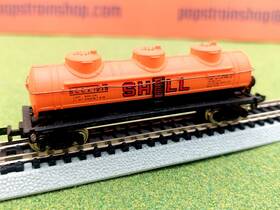 70184 Bachmann Silver Series # N Scale Shell Oil Three Dome Tank Car 70184 Bachmann Silver Series # N Scale Shell Oil Three Dome Tank Car