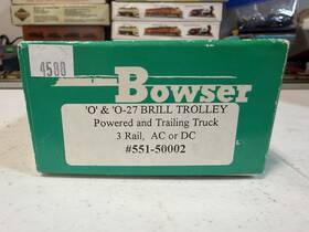 Bowser 551-50002 O Brill Trolley Powered And Trailing Truck 3 Rail Ac Or Dc #551-50002