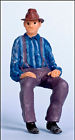 Fggjc13 Hat 1 Wearing Figure Ptd Railroad Scale Model Large Seated 20.3 Man