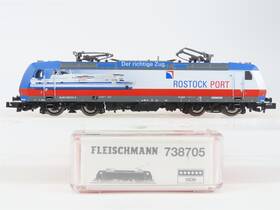 738705 Fleischmann N Scale Tx Logistik Rostock Port 185 Electric Loco #513-9