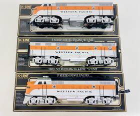 801-a K-line Western Pacific F3 Aba Powered Diesel Locomotive Set 801 802 803 Ex-ln