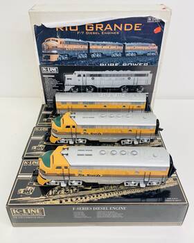 K-25211 K-line Rio Grande F7 Aba Powered Diesel Locomotive Set Ex