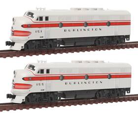 106-0202 Kato N Burlington Scale F2 A-a Both Powered Rd#s 151 155 Pre Owned
