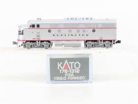 176-1312 Kato N Scale Cbq Burlington F3a Diesel Locomotive #9962c