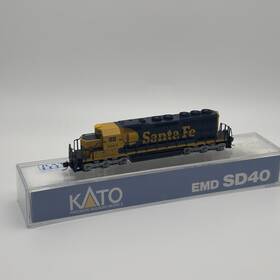 176-201 Kato N Scale Sd40 Santa Fe #5015 Dc Mtl Couplers