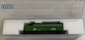 176-213 Kato N Scale F7a Dual Headlight Burlington Northern #732 In Wrong Box