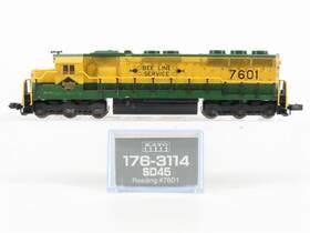 176-3114 Kato N Scale Rdg Reading Bee Line Service Sd45 Diesel #7601 Weathered