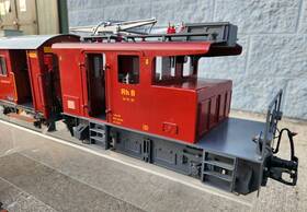 600501 Kiss Magnus G-scale 2m Electric Locomotive Lgb Metal With 3 Train Cars Rare