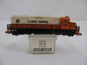 Gp-40 Life-like 07786 N Scale 1102 Illinois Central Diesel Locomotive #07786 Tested Vg