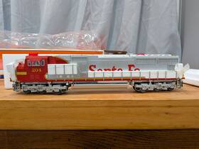 2-11559 Lionel O Gauge Santa Fe Sd75 Diesel Locomotive #204 With Tmcc Ex/box