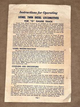 2353-53-4-53 Lionel Postwar #2353 Santa Fe F3 Instruction Sheet #2353-53 4-53 Free Shipping