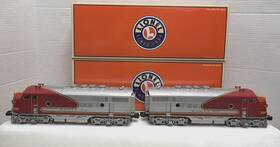 6-24529 Lionel O-gauge Santa Fe F3 Aa Diesel Locomotive Set With Rs And Tmcc In Obs
