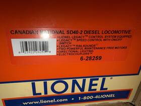 Lionel 6-28259 O Gauge Canadian National Legacy Sd40-2 Diesel Sound/light 6-28259/60