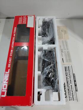 6-8616 Lionel O Gauge Model Railroad Santa Fe 4-4-2 Steam Locomotive With Box