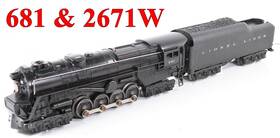 681-2671w Lionel Pw 681 Repainted And 2671w Tender /18/ 1950-51