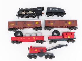 3-rail Lionel 9-1632 O27 Gauge Atsf Santa Fe 0-4-0 Steam Work Train Set