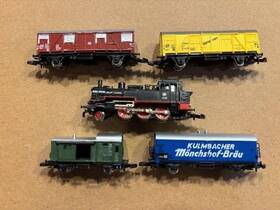 88951 M Rklin Marklin Z Scale Br74 Loco 4 Freight Cars Kulmbacher Beer Db Wagon Lot