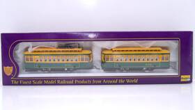 M9381 Mehano Ihc Ho Scale Ptc 4 Lighted Powered Brill Trolley And Dummy Train New