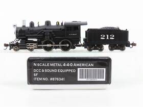 Model Power 876341 N Scale Atsf Santa Fe 4-4-0 Steam Loco #212 With Dcc And Sound