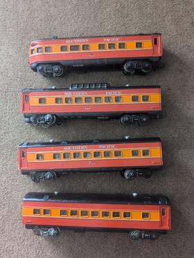 20-3758-1 Mth Southern Pacific Daylight Passenger Cars 4 2431 2432 2433 O Gauge Untested
