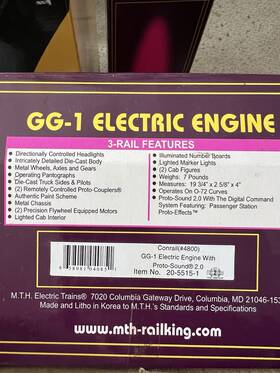 20-5515-1 Mth O Conrail Gg-1 Electric Locomotive With Ps2 #4800 Ln