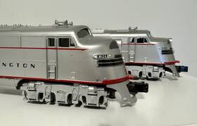 30-2490-1 Mth O Burlington E-3 Aa Diesel Set With Ps2 #9910-a/9912-a Railking