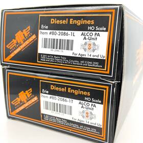 80-2086-1l Mth 8020861 Erie Alco Pa Locomotive A/a Units Dcc Proto 3 Sound Smoke Ho Scale
