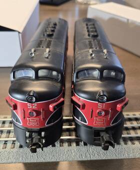Mt-2127s Mth 2 Rail O Scale F3 Rock Island Aa Units Powered And B Unit Diesel Unpowered