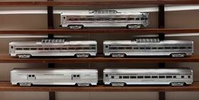 Mt-6505 Mth O Scale 3 Rail California Zephyr Plated 70 Aluminum 5 Car Ln