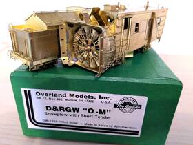 Omi-1355 Overland Models L K Brass D&rgw O-m Snowplow W Short Tender Hon3 Backhead Can Motor