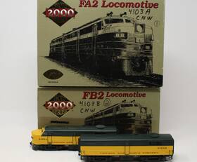 4103a-4103b Proto 2000 Ho Fa2 Fb2 Diesel Locomotive Powered Set C&nw 4103a 4103b