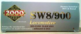 920-31458 Proto 2000 Ho Scale Walthers Life Like Emd Sw8 Dl&w #501 Dcc And Sound