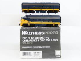 920-40912 Proto 2000 Ho Walthers C&o Chesapeake And Ohio F7a/b Diesel Set With Dcc Sound